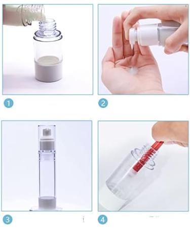 Lepore 4 Pcs 30ml 50ml Plastic Airless Pump Bottle Empty Travel Pump Bottles Container Dispenser for Lotion Foundation Cosmetic Shampoo Make-up Liquids Sample - Buy Online on GoSupps.com