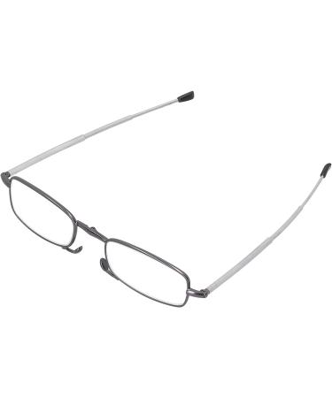 Bezax Foldable Gray Reading Glasses - Blue Light Blocking Presbyopia Eyewear for Men & Women with Portable Storage Box - Stylish & Comfortable (+250) - Buy Online on GoSupps.com