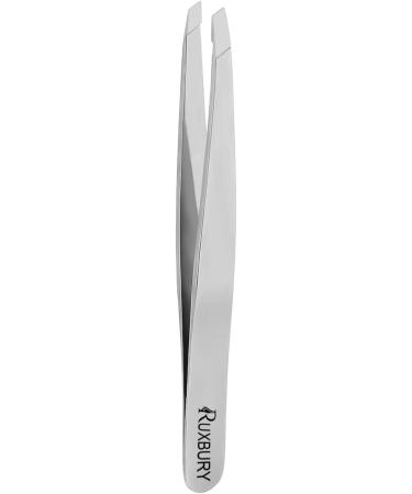 Ruxbury Tweezers Professional Slanted Tweezer for Facial Hair Women & Men Stainless Steel Silver Color Precision Tweezers for Ingrown Hair Tweezers with Blister Packaging 1 Pcs - Buy Online on GoSupps.com