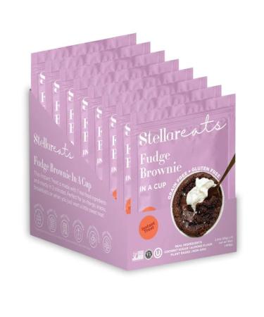 Stellar Eats Instant Treat in a Cup | Single-Serve Treat with 7g Protein | Grain-Free Gluten-Free Dairy-Free Plant-Based Paleo-Friendly | Ready in 1-2 Minutes | Made with 7 Real Ingredients | Non-GMO Kosher (Fudge Brownie 8 Pack)