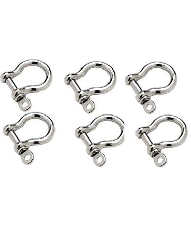 Six Marine Grade Stainless Steel Bow Shackles 1/8"