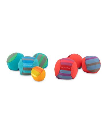Remember Soft-Boccia Game Set - Boule balls with colorful design water-repellent washable and versatile - Incl. transport net