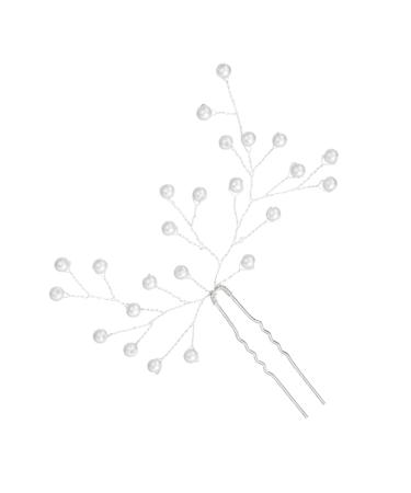 LALAFINA 1pc Faux Pearls Upunch U-shaped Hairpin Handmade Hair Clip Tiara Hair Pin Wedding Hairpin Hair Ornament U Pearl Hairpin Decorative Hairpi European and American Headgear