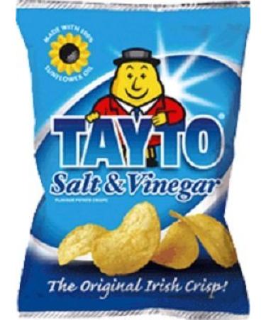 Tayto Salt and Vinegar Flavour Crisps from Ireland 25 x 25g packs by Tayto