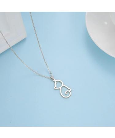 TEAMER Stainless Steel Pet Pendant Necklace - Cute Dog Cat Horse & Fox Jewelry for Women - Silver Chain - Buy Online on GoSupps.com