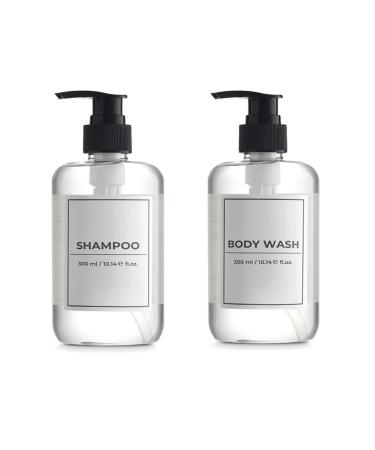 Toiletries Set Pressure Pump Bottle (10oz/300ml) (6 Shampoo + 6 Body Wash)