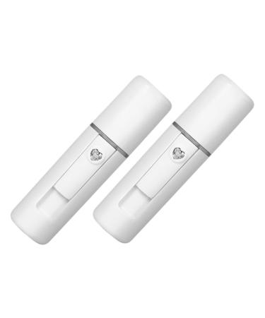 LALADEFIEE 2pcs Spray Meter Facial Mister Portable Spray Humidifier Lash Tool Nano Mist Sprayer Plastic White