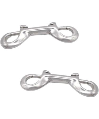 Belvanr Double Carabiner Hooks - 6 Pieces Double-Sided Snap Hooks for Diving & Outdoor Use (Silver) - Buy Online on GoSupps.com
