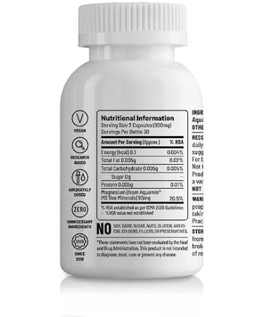 Organic Aquamin Magnesium: Supports Enzyme Function & Energy Production - 60 Vegan Capsules - Buy Online on GoSupps.com