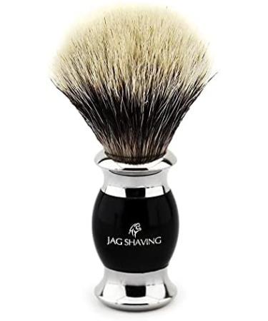 Jag Shaving Silvertip Badger - Shaving brush for men black resin handle