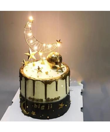 Metal Cake Decoration Star Moon Cake Topper For Birthday Wedding Valentine's Day Baby Shower Baking Party Supplies(Gold) - Buy Online on GoSupps.com