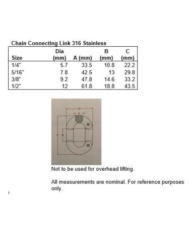 Stainless Steel 316 Chain Connecting Link 5/16 (8mm) Marine Grade Connector - Buy Online on GoSupps.com