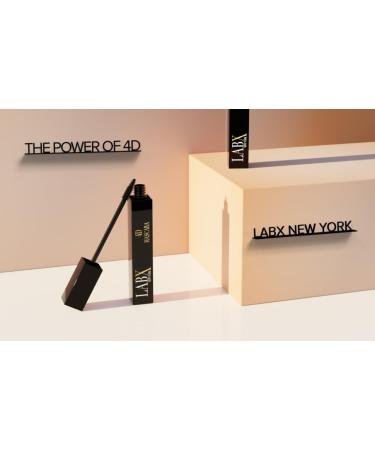 LABX NEW YORK Advanced 4D Eyelash Mascara - False Lash Effect Lengthening & Volumizing Waterproof Mascara - Carbon Black 8 mL - Buy Online on GoSupps.com