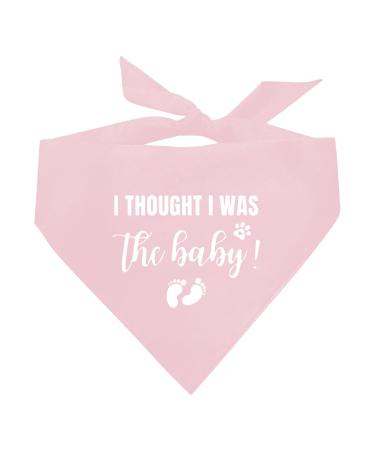 I thought i was the baby dog bandana dog bandana pink dog scarf accessories dog triangle scarf dog bandana for small medium large dog pregnancy annioncement dog bandana (d10)