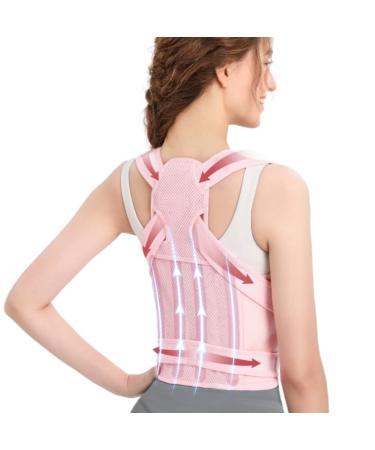 Back posture correction with spinal support correction with anti hunchback corrector (pink Small) Small Pink