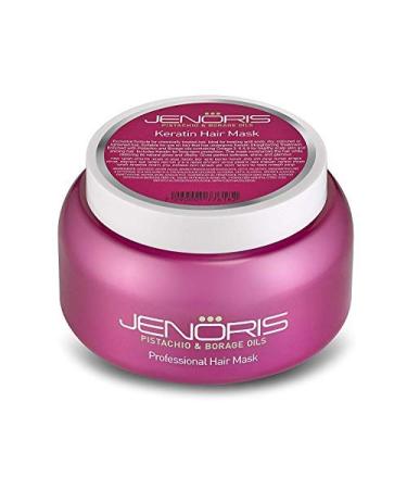 Jenoris Keratin Hair Mask 16.9 fl.oz Blend of Natural Keratin and Pistachio Oil to complete the nourishing Omega 3-6-9 Complex for dry hair and post-straightening treatments. 500ml