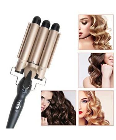 Amazon.com: 3 Barrel Curling Iron Wand - Dual Voltage Temperature  Adjustable 25mm Hair Crimper,1 Inch Ceramic Tourmaline Triple Barrels,Hair  Waving Styling Tools : Beauty & Personal Care