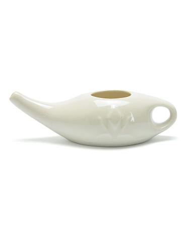 Ceramic Neti Pot for Nasal Sinus Cleansing Wash Irrigation Relief - Microwave and Dishwasher Safe - Petite 1 Count (Pack of 1)