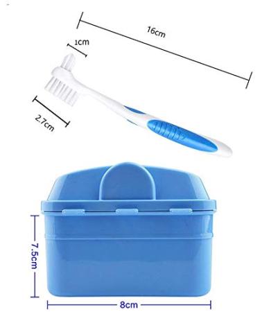 Y-Kelin Denture Cleaning Set with Case and Brush - Blue | Denture and Retainer Cleaner - Buy Online on GoSupps.com