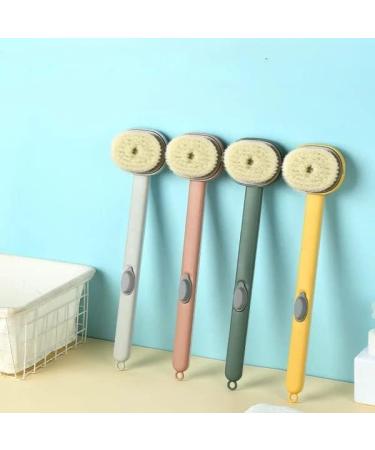 Long Handle Bath Massage Cleaning Brush - Exfoliating Back Scrubber for Hard to Reach Areas (Green) - Buy Online on GoSupps.com