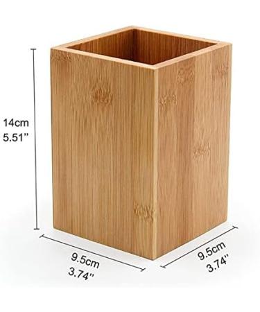Buy HSTHE Sea Nature Teach Panse - Eco-Friendly Bamboo Tooth Cleaning Cup for Bathroom | Square Natural Design | High-Quality HBT 14x9.5x9.5 cm - Buy Online on GoSupps.com