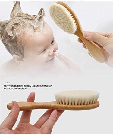 Natural Soft Goat Bristle Baby Hair Brush for Newborn | Premium Wooden Brush for Scalp Grooming | Ideal Baby Registry Gift - Buy Online on GoSupps.com