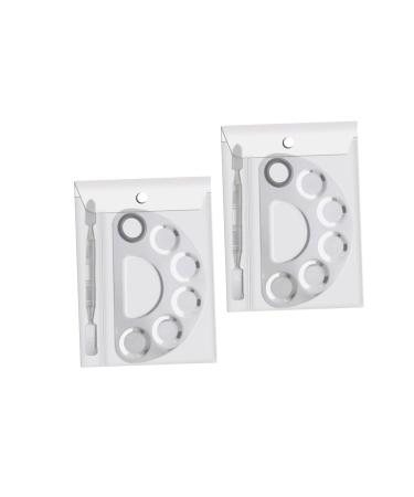 1 Set Nail Art Palette Metallic Eyeshadow Palette Nail Art Tools Stainless Steel Scraper Makeup Stainless Steel Pallet Cosmetic with Spatula Tool Palette Kit Manicure Tools Make up 12.5*8.3cm As Shown