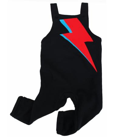 Baby Moo's Bowie Bolt Baby Toddler & Kids Dungarees | Alternative & Funky Romper for Boys & Girls 3-4 Years Black