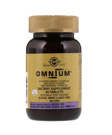 Solgar Omnium Phytonutrient Complex Multiple Vitamin and Mineral Formula 60 Tablets