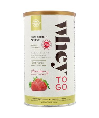 Solgar Whey To Go Whey Protein Powder Strawberry 16 oz (453.5 g)