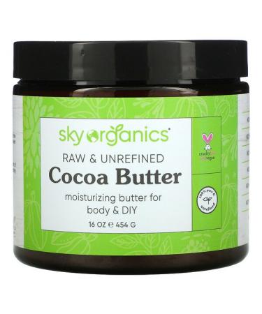 Sky Organics Raw & Unrefined Cocoa Butter 16 oz (454 g)