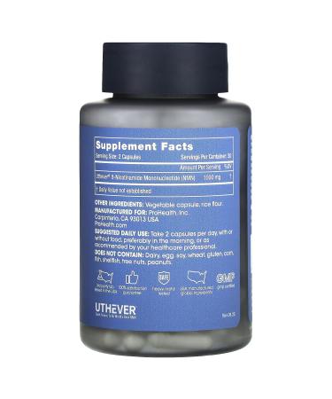 ProHealth Longevity NMN Pro 1000 - Uthever Brand - Ultra-Pure Pharmaceutical Grade NMN for NAD+ Boost (60 Capsules) - Buy Online on GoSupps.com