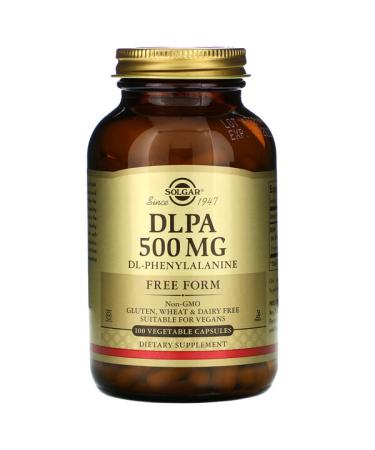Solgar DLPA Free Form 500 mg 100 Vegetable Capsules