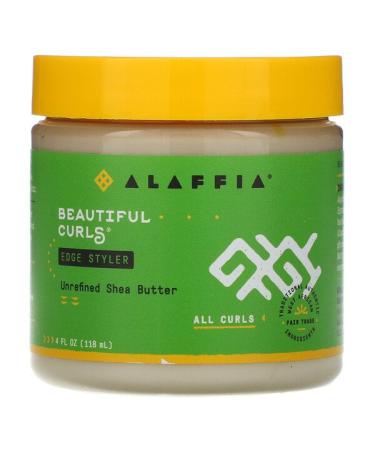 Alaffia Beautiful Curls Edge Styler All Curls Unrefined Shea Butter 4 fl oz (118 ml)
