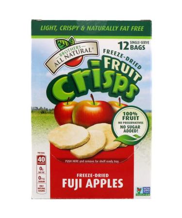 Brothers-All-Natural Freeze-Dried - Fruit Crisps Fuji Apples 12 Single-Serve Bags 4.23 oz (120 g)