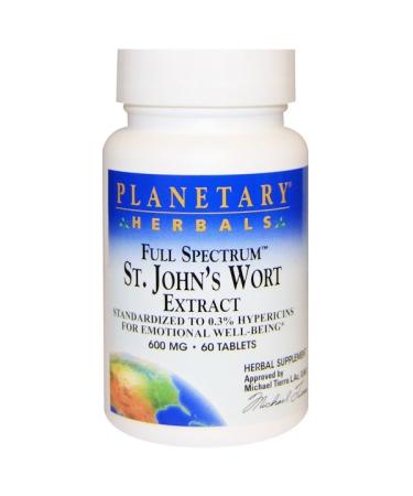 Planetary Herbals Full Spectrum St. John's Wort Extract 600 mg 60 Tablets