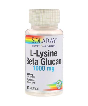 Solaray L-Lysine & Beta Glucan 1000 mg 60 VegCaps