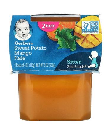 Gerber Sweet Potato Mango Kale 2nd Foods 2 Packs 4 oz (113 g) Each