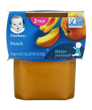 Gerber Peach 2nd Foods 2 Pack 4 oz (113 g) Each
