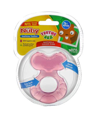 Nuby Teethe Eez Soothing Teether Set - 2 Pieces, Pink, 3+ Months - Buy Online on GoSupps.com