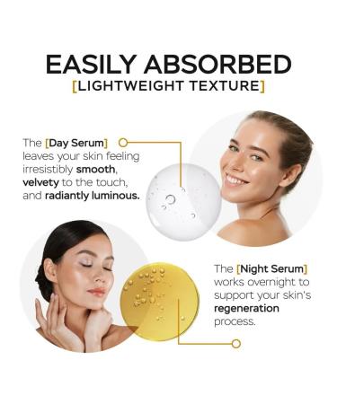 BEAUTYBOOST | Anti-Photo-Aging Day Facial Serum & Hydro-Renewing Night Facial Serum with Stem Cells Hyaluronic Acid Collagen Moisturizing Face Oil | 30ml+30ml - Buy Online on GoSupps.com