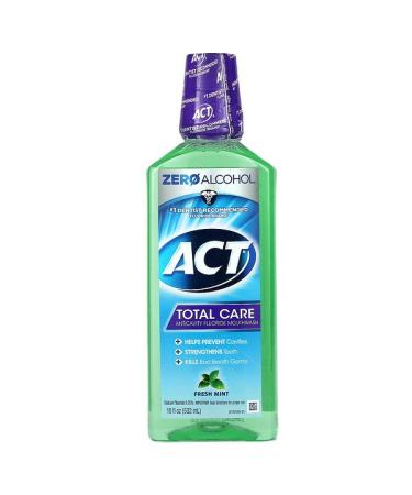 Act Total Care Anticavity Fluoride Mouthwash Alcohol Free Fresh Mint 18 fl oz (532 ml)