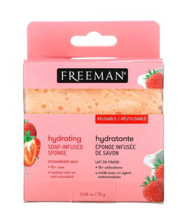 Freeman Beauty Strawberry Milk Hydrating Soap-Infused Sponge | 2.65 oz (75 g) - Moisturizing Cleansing - Buy Online on GoSupps.com