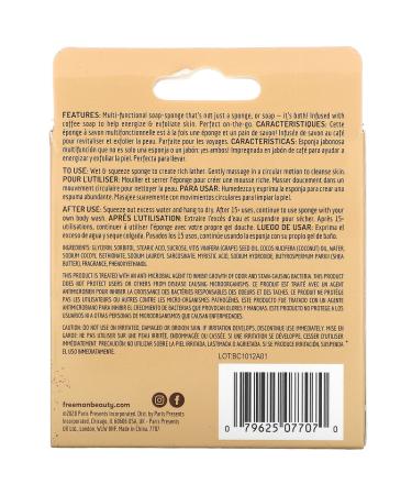 Freeman Beauty Exfoliating Soap-Infused Sponge - Coffee Scent, 2.65 oz (75 g) - Buy Online on GoSupps.com