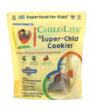 ChildLife Your Super-Child Cookies Assorted Flavors 5 Snack Packs 0.95 oz (27 g) Each