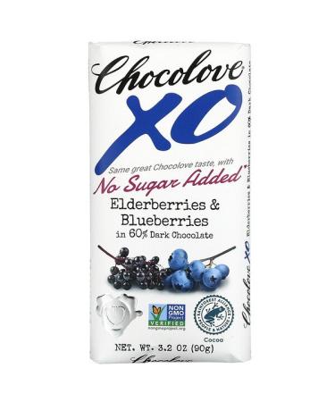 Chocolove XO Elderberries & Blueberries In 60% Dark Chocolate 3.2 oz (90 g)