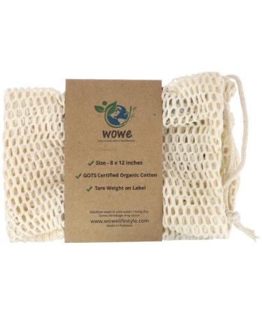 Wowe Certified Organic Cotton Mesh Bag 1 Bag 8 in x 12 in