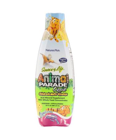 Nature's Plus Source of Life Animal Parade Liquid Children's Multi-Vitamin Natural Tropical Berry Flavor 30 fl oz (887.10 ml)