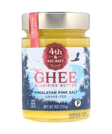 4th & Heart Ghee Clarified Butter Grass-Fed Himalayan Pink Salt 9 oz (225 g)