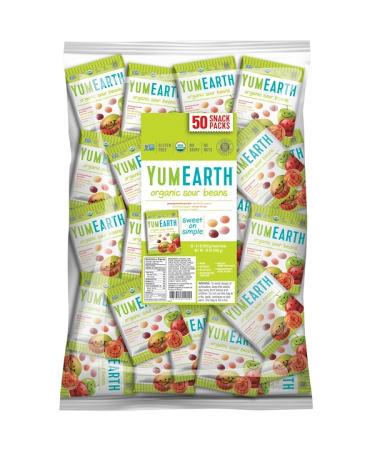 YumEarth Sour Jelly Beans Snack Pack (Bulk) 50 Snack Packs 20 g Each